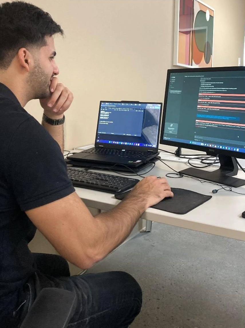 Luciano Bossa, founder of Always Ahead AI, at his desk